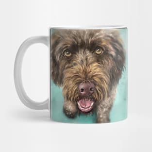 Painting of a Gorgeous Labradoodle Dog with Its Tongue Out Mug